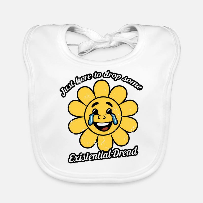 Just Here To Drop Some Existential Dread Smiling Organic Baby Bibs