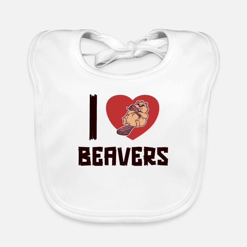 Ich liebe Biber Eurasischer Rizinus Canadensis Biber Baby Bio-Lätzchen