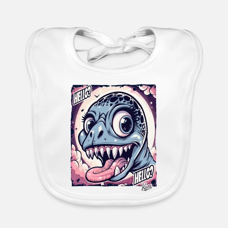 Dragon Dinosaur Dino Says Hello Organic Baby Bibs