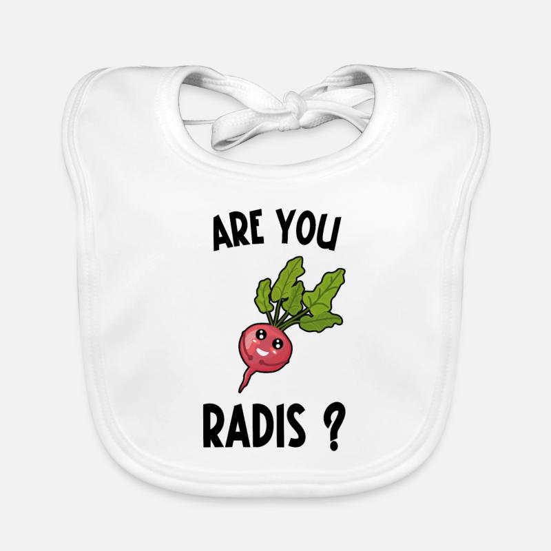 are you radis - Bavoir bio Bébé - blanc