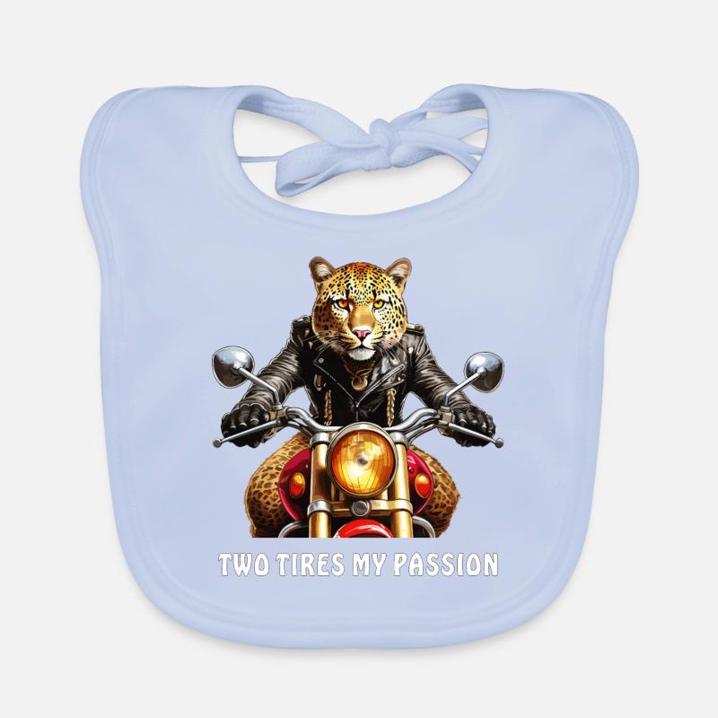 MOTORCYCLE TWO TIRES MY PASSION Organic Baby Bibs