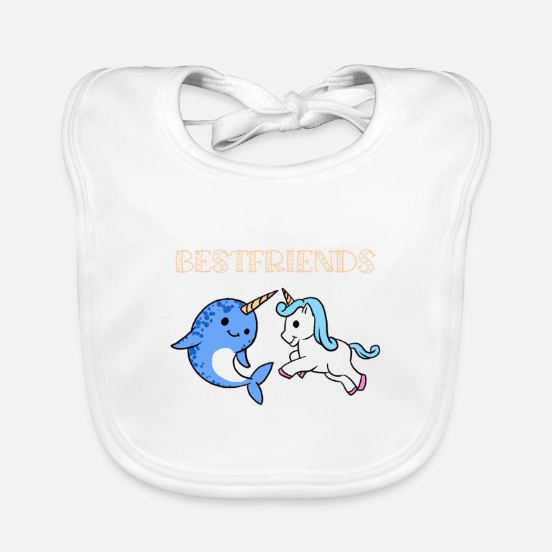 Einhorn Und Narwal Beste Freunde Süßer Regenbogen Cool Baby Bio-Lätzchen