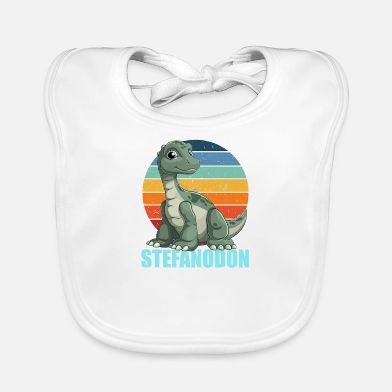 Stefanodon Kombination aus Stefan und Iguanodon - Baby Bio-Lätzchen - Weiß
