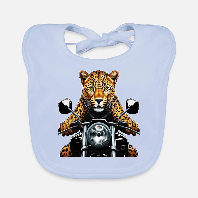 LEOPARD MOTORRAD Baby Bio-Lätzchen