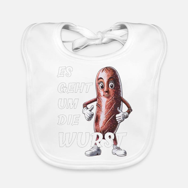 TOUT EST UNE QUESTION DE SAUCISSON - Bavoir bio Bébé - blanc