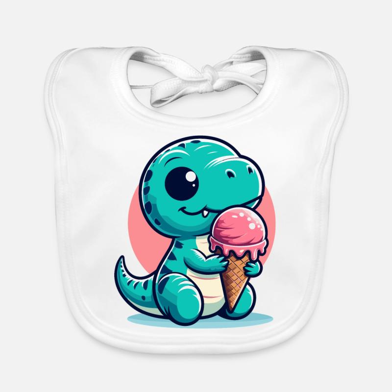 Mignon T-Rex avec dinosaure de glace cadeau Bavoir bio Bébé