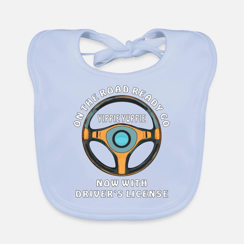ON THE ROAD READY GO DRIVER'S LICENSE Organic Baby Bibs