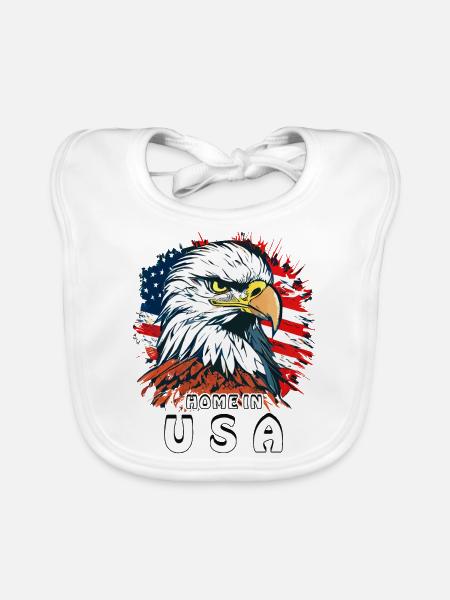 WHITE-TAILED EAGLE HOME IN United States - Organic Baby Bibs - white - Front