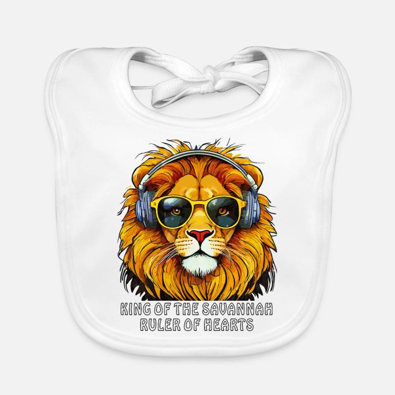 ROI DE LA SAVANE, SOUVERAIN DES CŒURS Bavoir bio Bébé