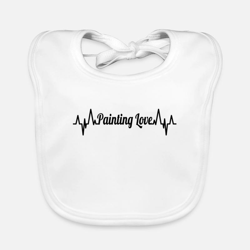 Painter Heart Line Organic Baby Bibs