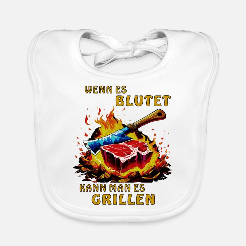 STEAK S’IL SAIGNE, VOUS POUVEZ LE GRILLER Bavoir bio Bébé