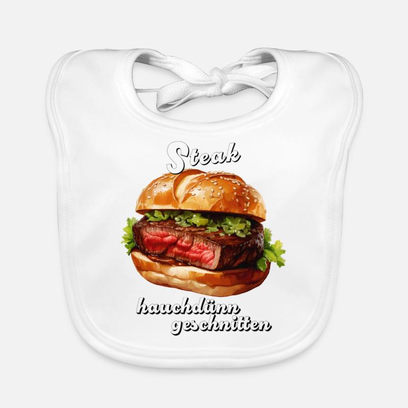 STEAK wafer-thin sliced Organic Baby Bibs