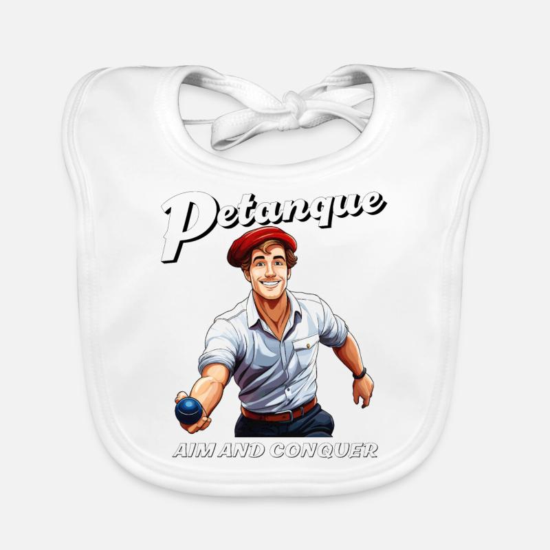 PETANQUE AIM AND CONQUER Organic Baby Bibs
