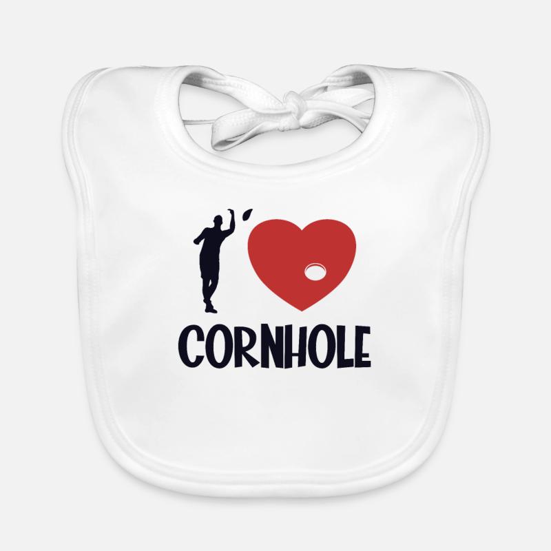 Ich liebe Cornhole Game Boards Sitzsack Professional Baby Bio-Lätzchen