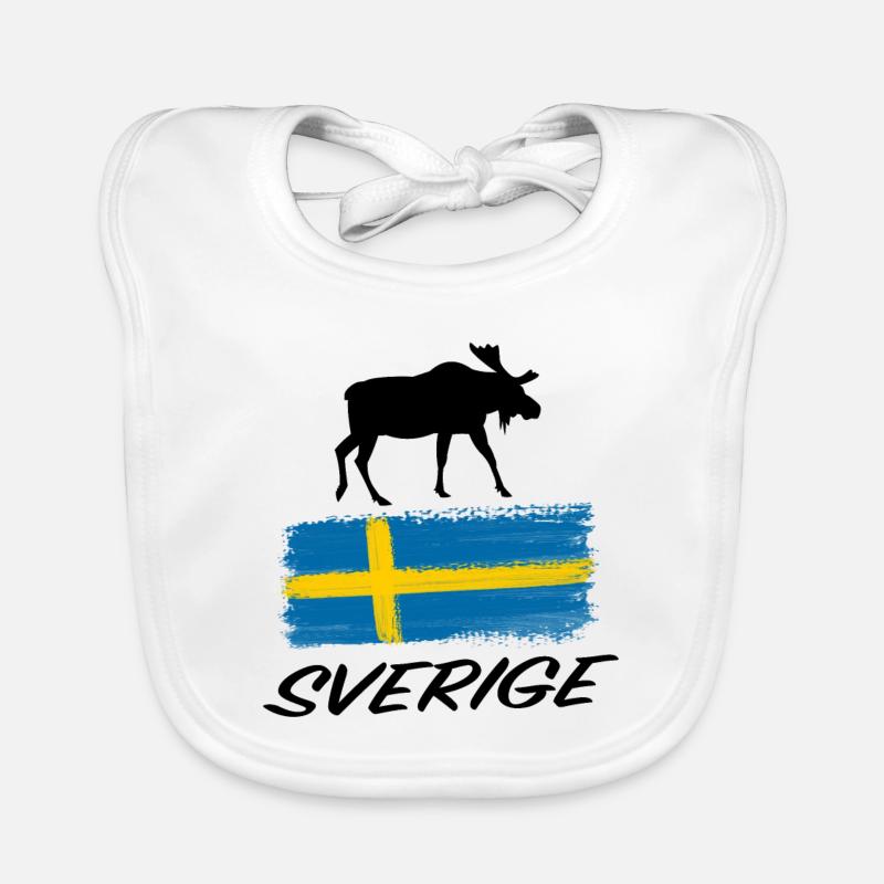 Sverige orignal drapeau Suède autocollant souvenir Bavoir bio Bébé