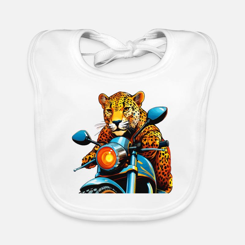 LEOPARD MOTORRAD Baby Bio-Lätzchen