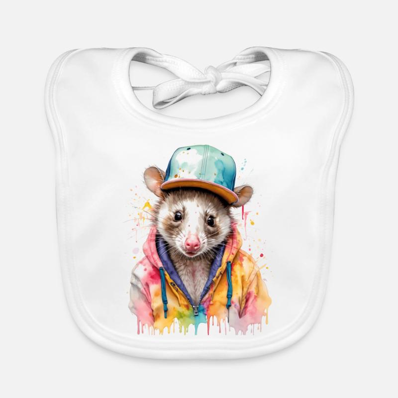 Opossum Snapback Cap Cool Tier Design Print Baby Bio-Lätzchen