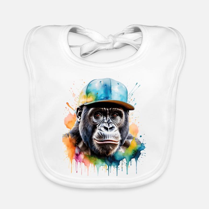 Gorilla Snapback Cap Affe Cool Tier Design Print Baby Bio-Lätzchen