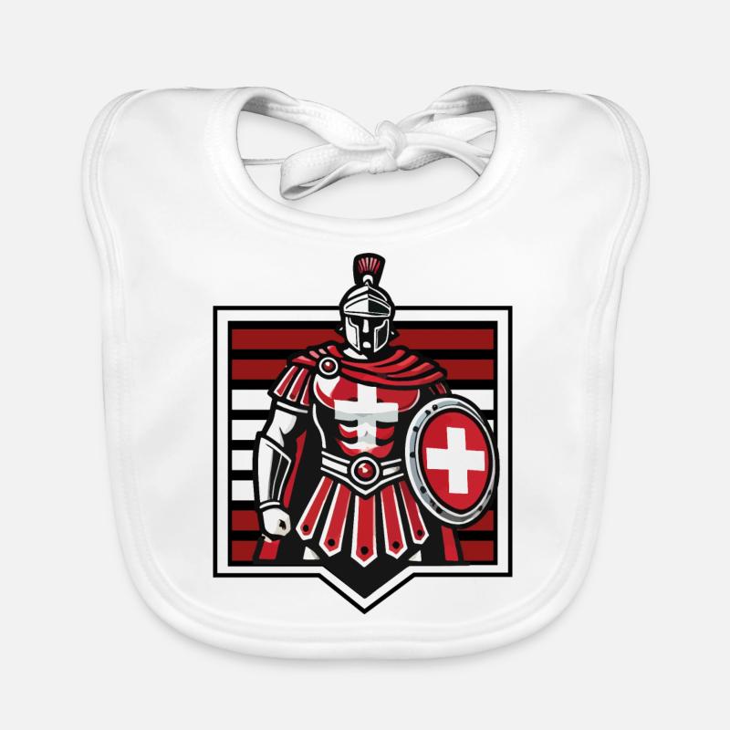 Gladiator Schweiz #2 - Baby Bio-Lätzchen - Weiß