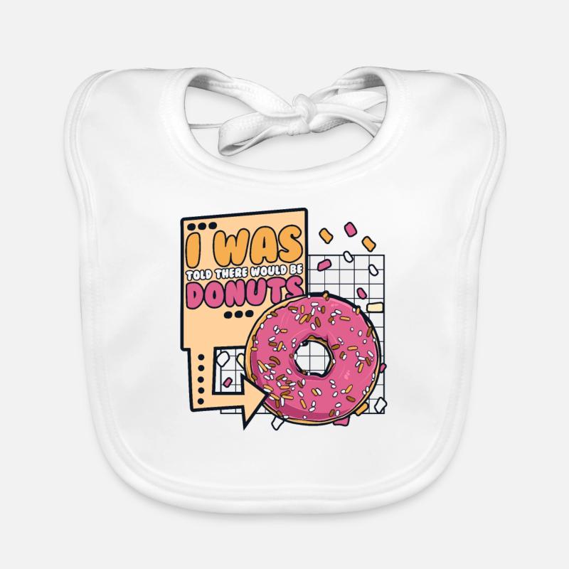 Was Told There Would Be Donuts Doughnut Glazed Organic Baby Bibs