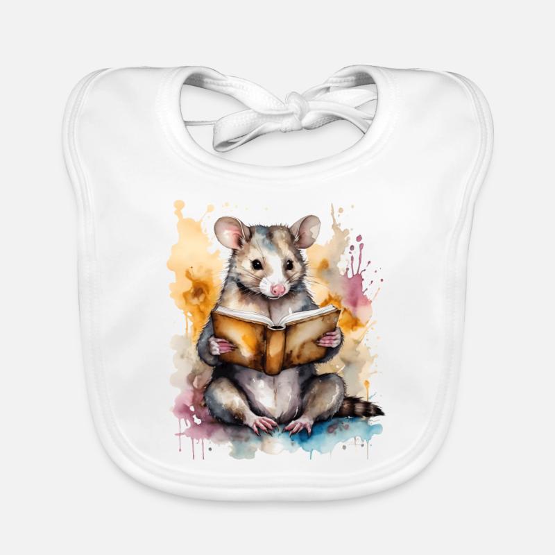Possum Lecture Coloré Animal Design Imprimer Bavoir bio Bébé