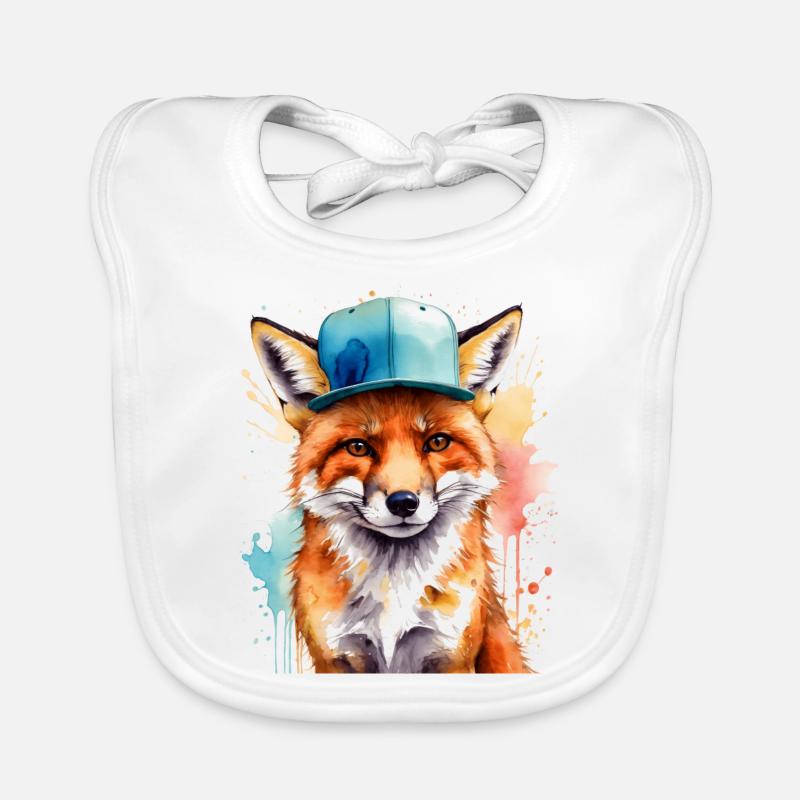 Fuchs Snapback Cap Cool Tier Design Print Baby Bio-Lätzchen