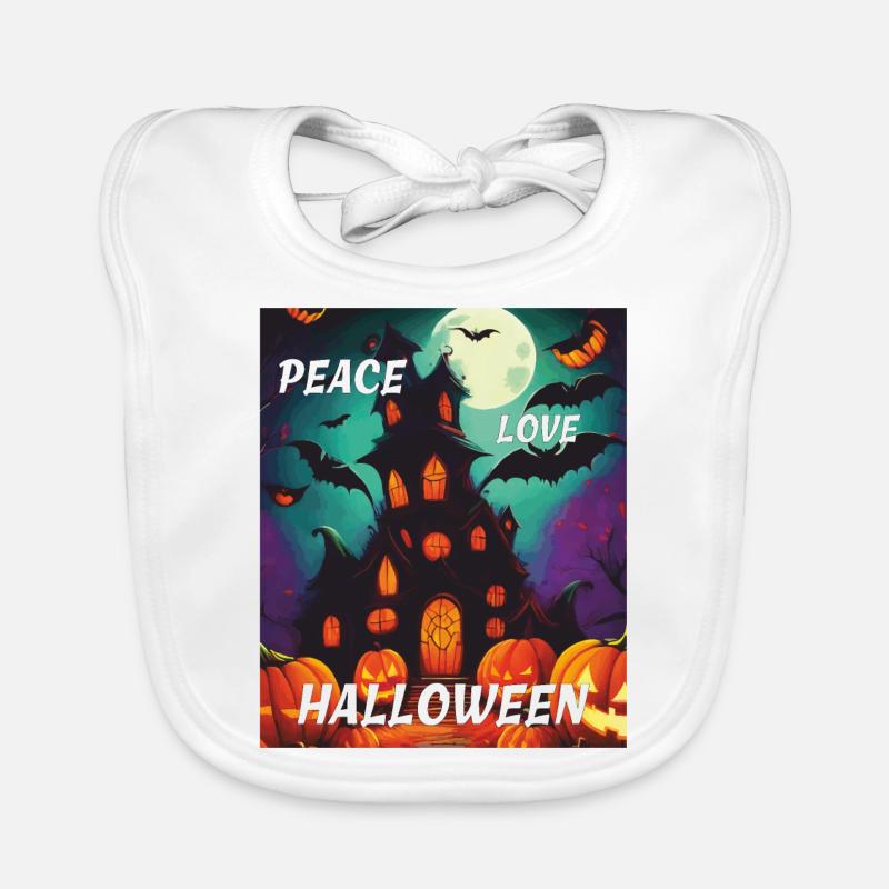 PAIX AMOUR HALLOWEEN Bavoir bio Bébé