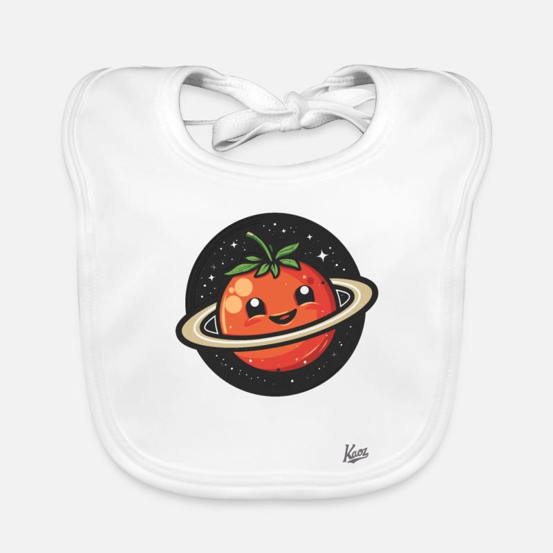 Planète tomate heureuse dans l’espace Bavoir bio Bébé
