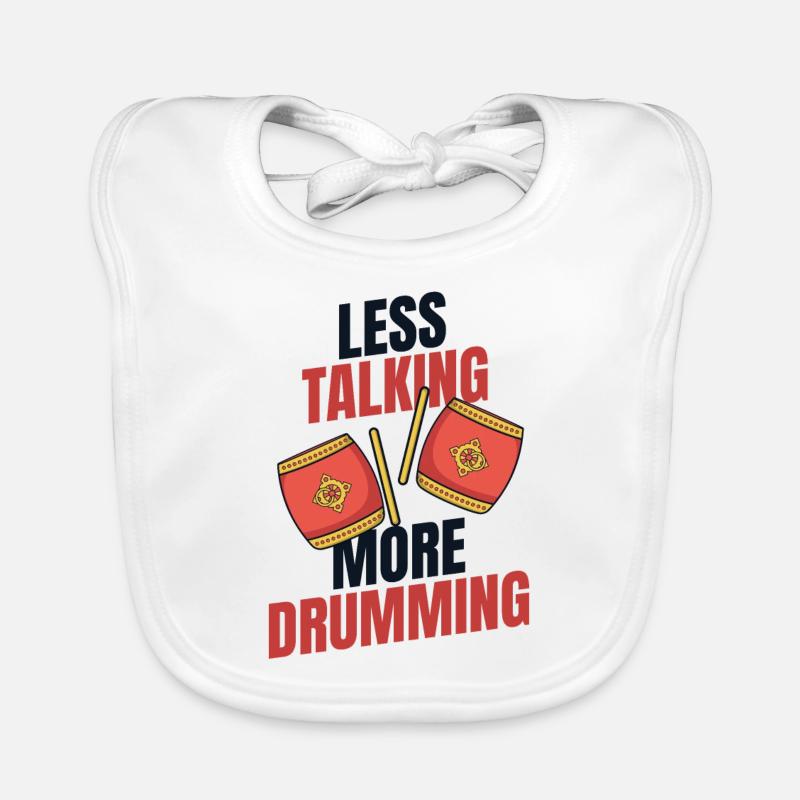Moins de paroles Plus de tambour Batteur Équipe Paddler Bavoir bio Bébé