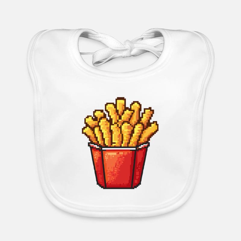 French fries pixel icon Organic Baby Bibs
