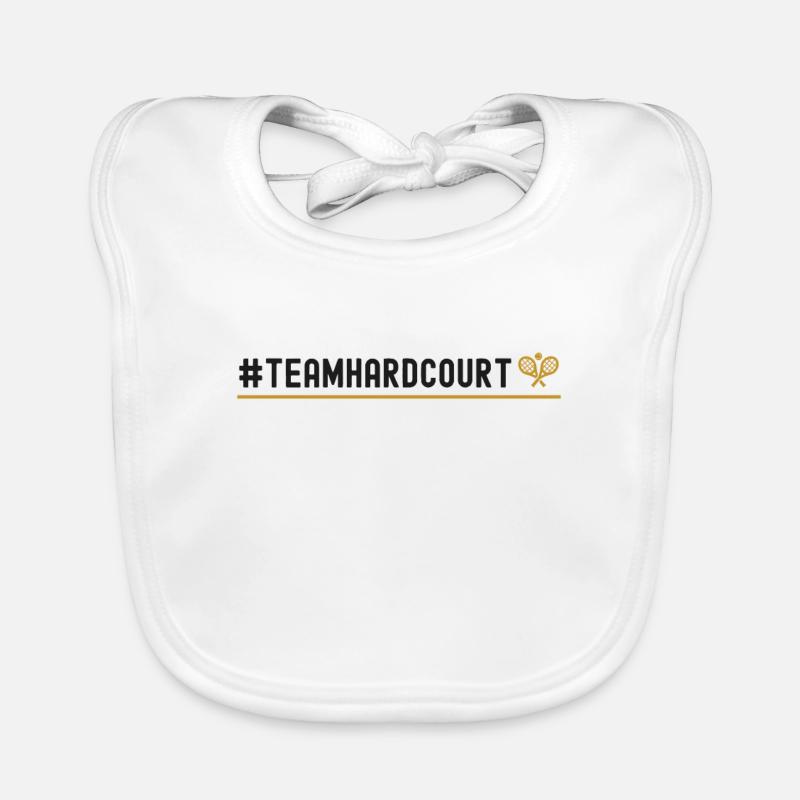Funny Tennis Player Racket Organic Baby Bibs