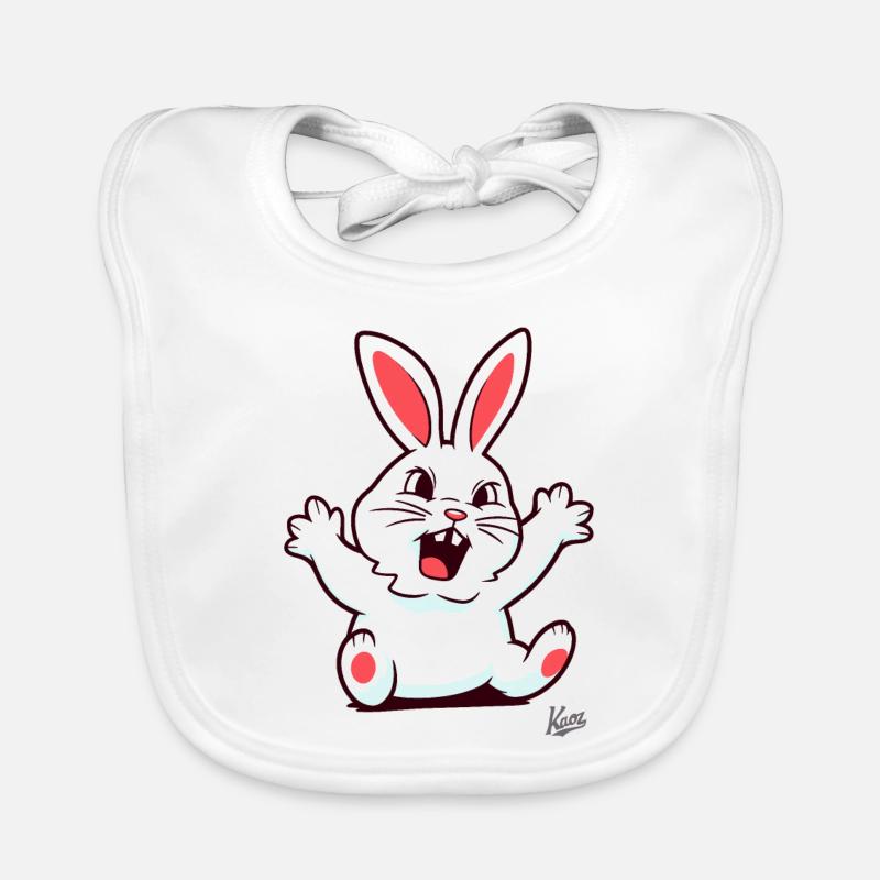 Insatisfait : Petit lapin blanc lancinant Bavoir bio Bébé