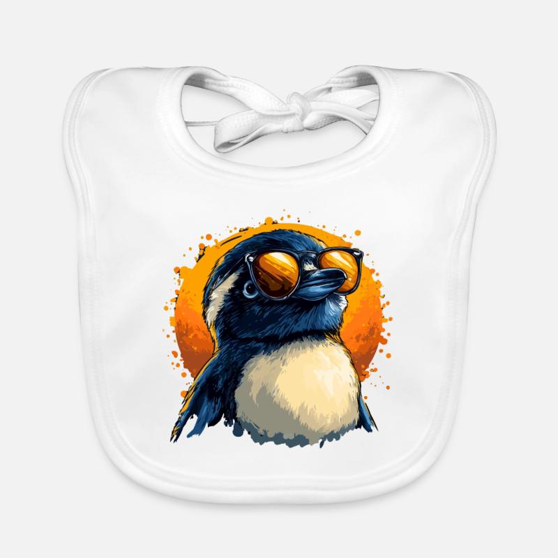 Lustiger Pinguin mit Sonnenbrille Baby Bio-Lätzchen