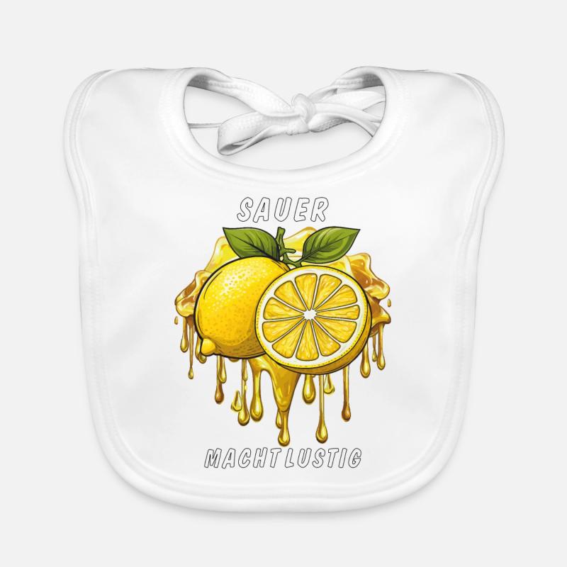 LEMON SOUR IS FUN Organic Baby Bibs