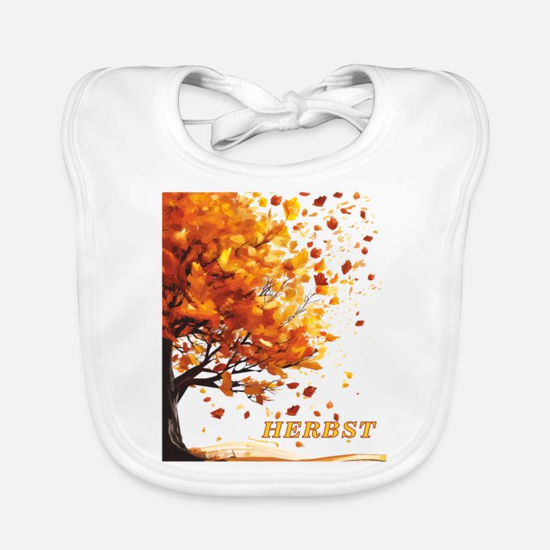 HERBST BAUM BLÄTTER Baby Bio-Lätzchen