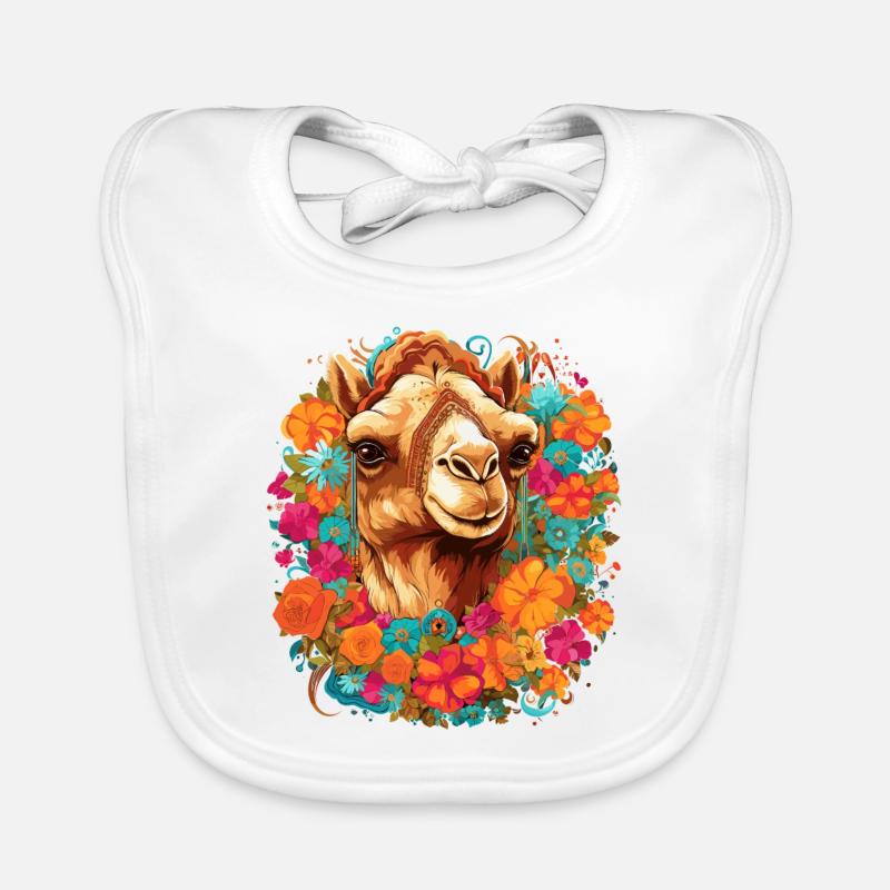 Fleurs de tête de chameau Bavoir bio Bébé