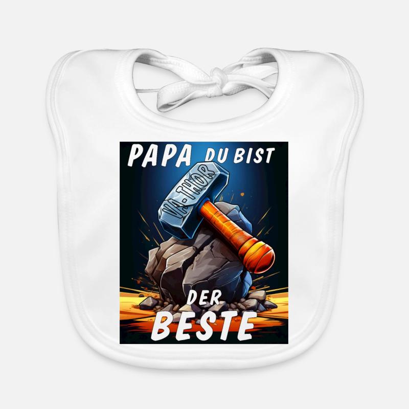 VA-THOR HAMMER PAPA TU ES LE MEILLEUR Bavoir bio Bébé