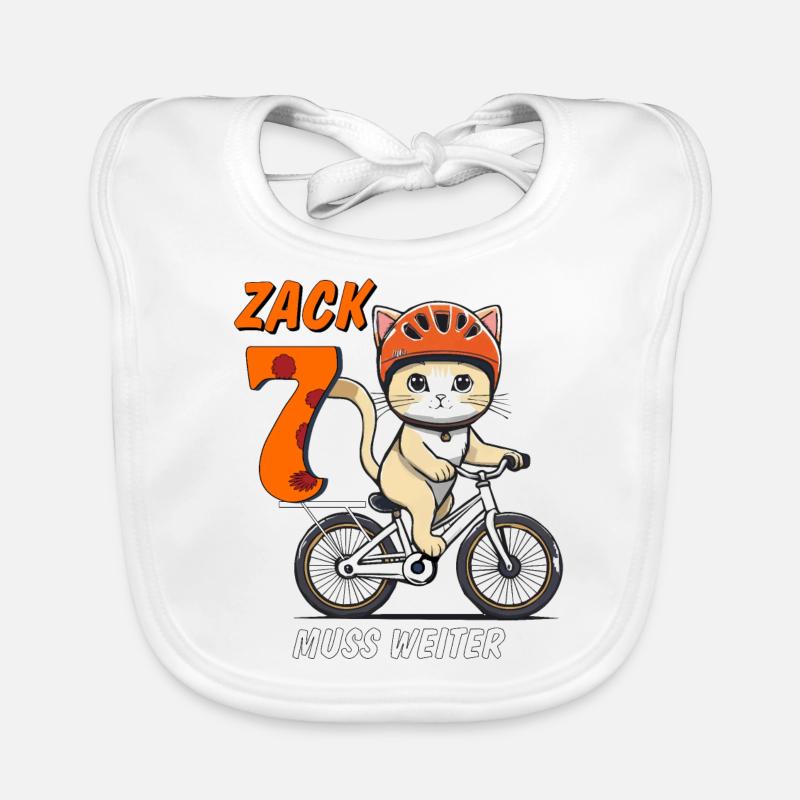 CAT BICYCLE MUST CONTINUE TO SIT ZACK SIEBEN Organic Baby Bibs