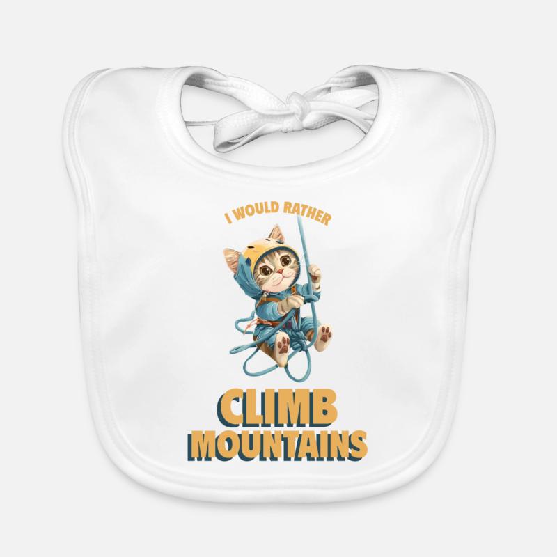 I would rather climb mountains Bergklettern Katze Organic Baby Bibs