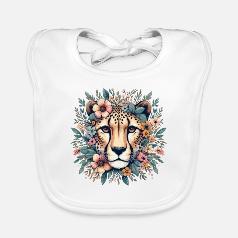 Guépard Fleurs de guépard Bavoir bio Bébé