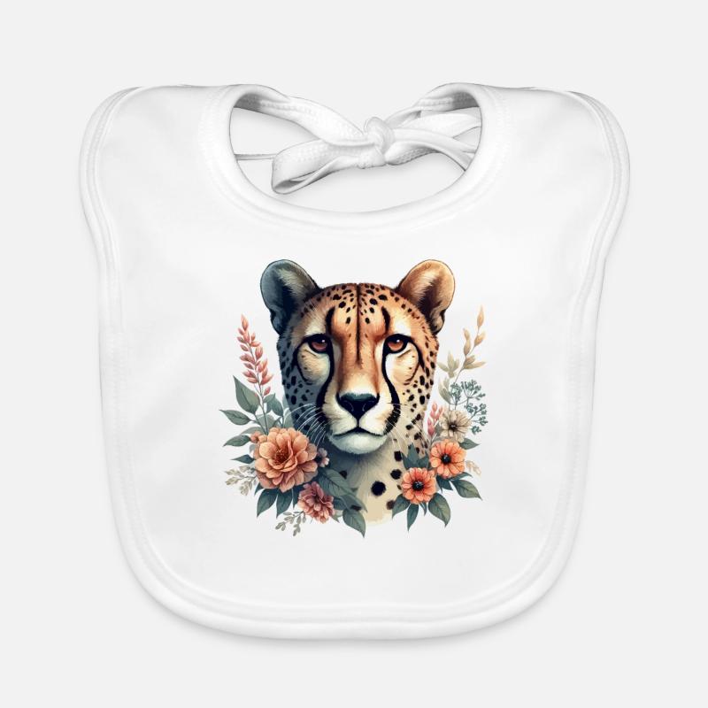 Guépard Fleurs de guépard Bavoir bio Bébé