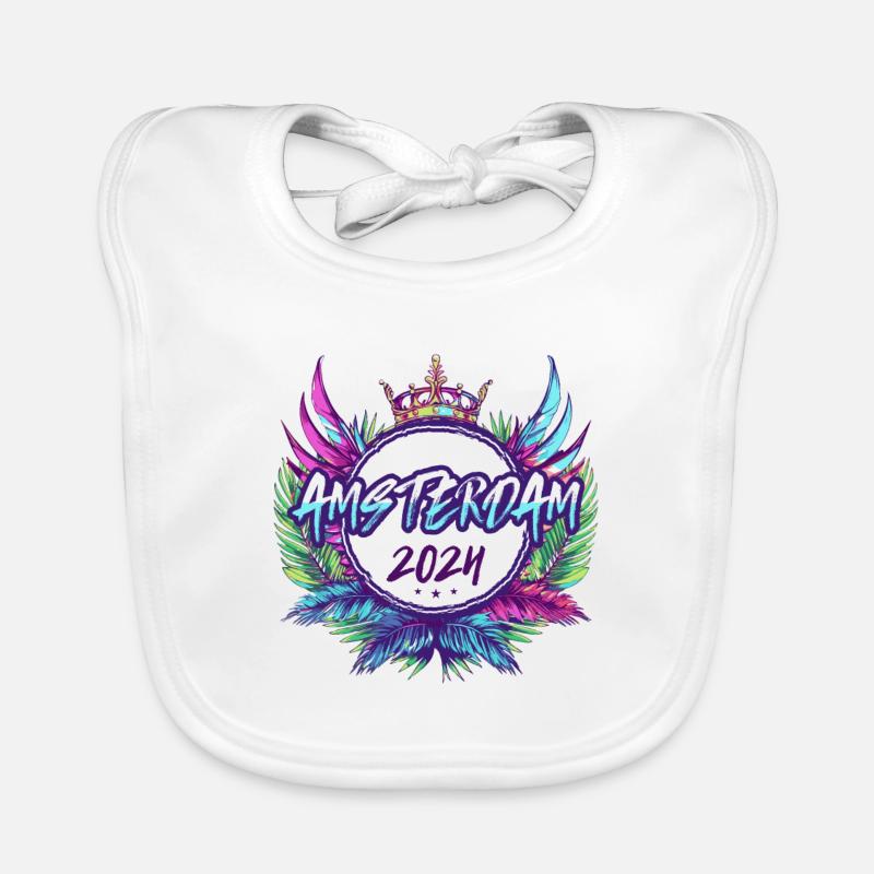 Amsterdam 2024 Bunt Baby Bio-Lätzchen