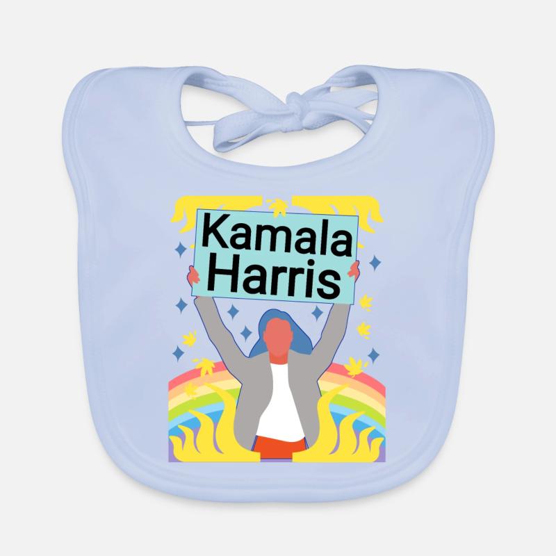 Kamala Harris President Rainbow Organic Baby Bibs
