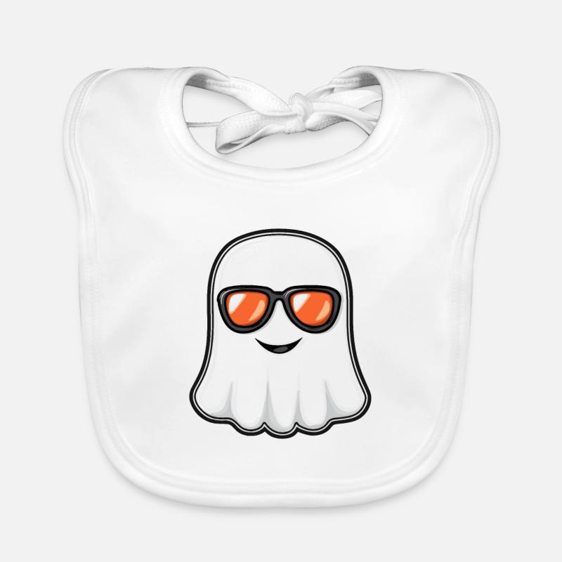 Ghost Halloween Cool Organic Baby Bibs