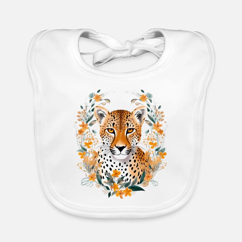 Guépard Fleurs de guépard Bavoir bio Bébé