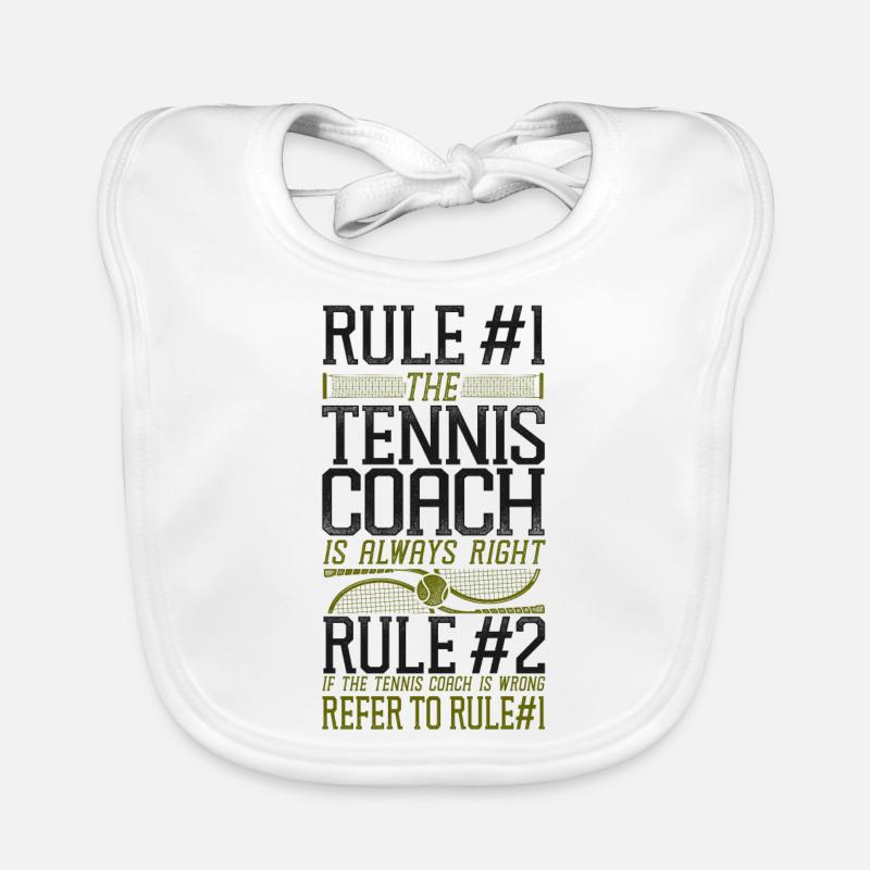 Funny Tennis Player Racket Coach Baby Bio-Lätzchen