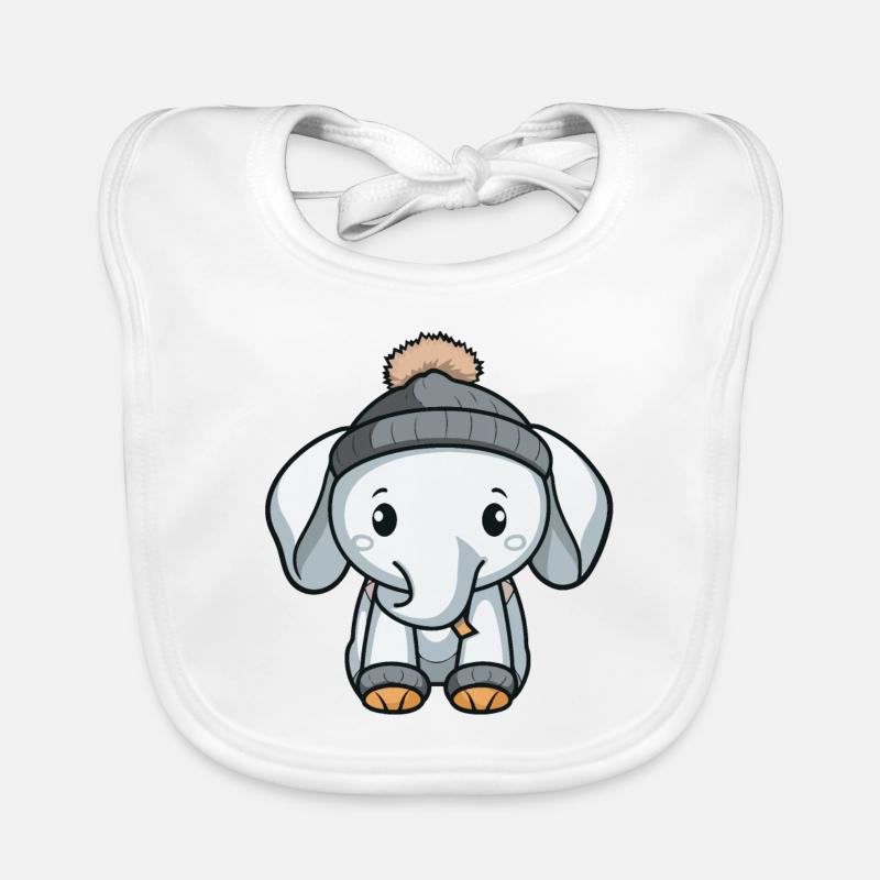 éléphant hiver bande dessinée mignon Bavoir bio Bébé