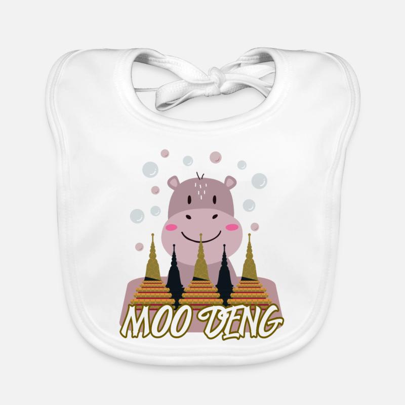 Moo Deng Mignon Hippopotame Bébé Animal Bavoir bio Bébé