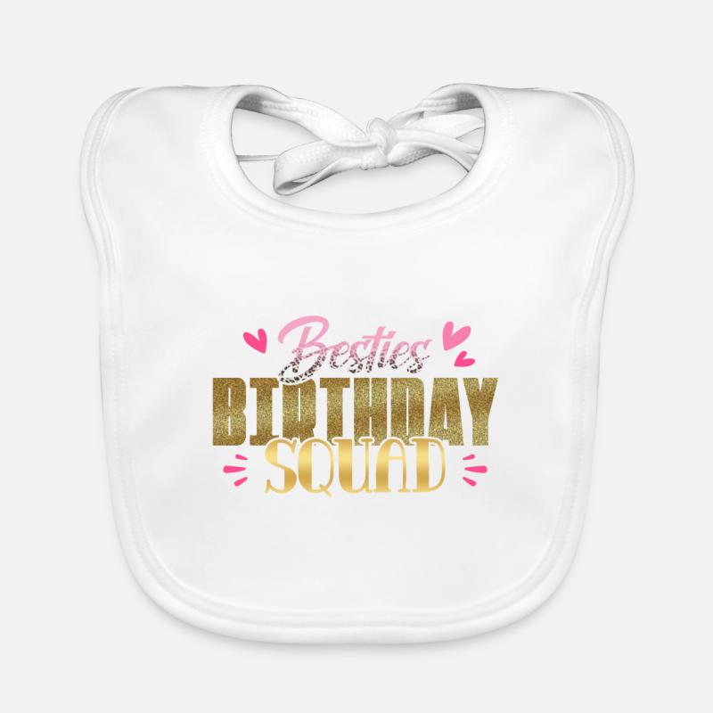 Sparkly Besties Anniversaire Squad Fun Party Graphique Bavoir bio Bébé