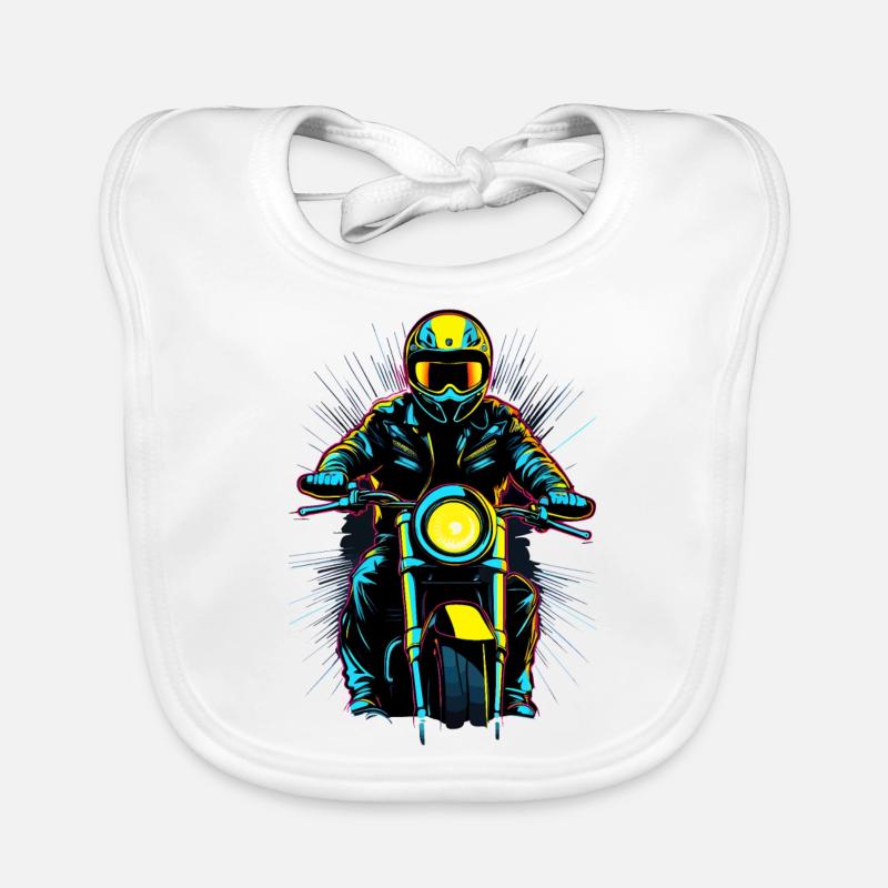 Neon-Motorradfahrer Baby Bio-Lätzchen
